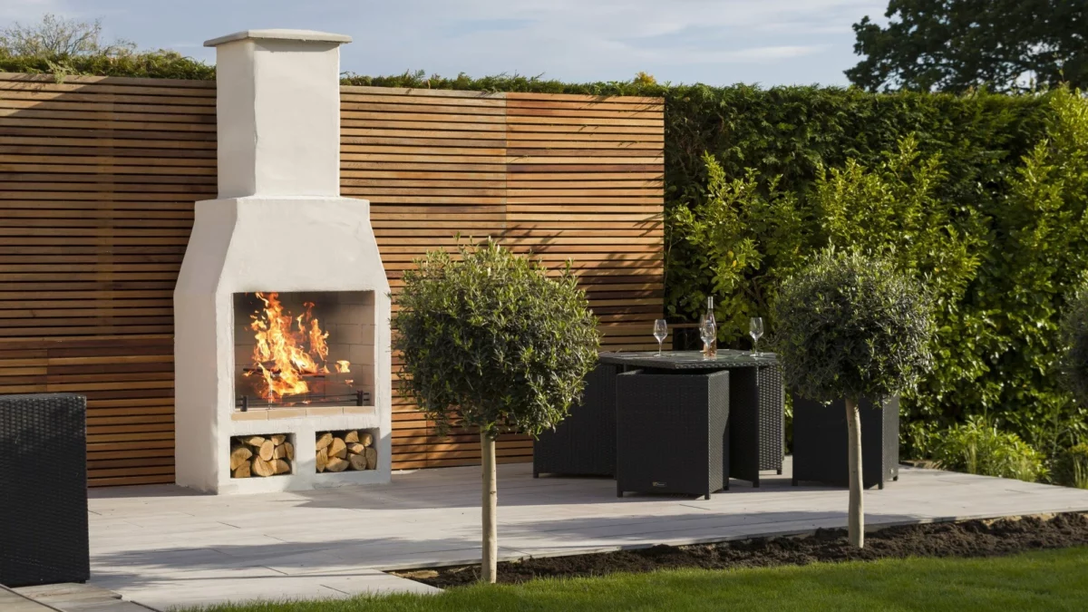 Creating a Cozy Oasis with a White Brick Outdoor Fireplace